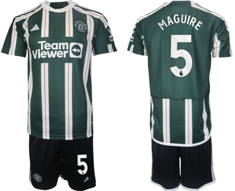 Men 2023-2024 Club Manchester United away green #5 Soccer Jersey